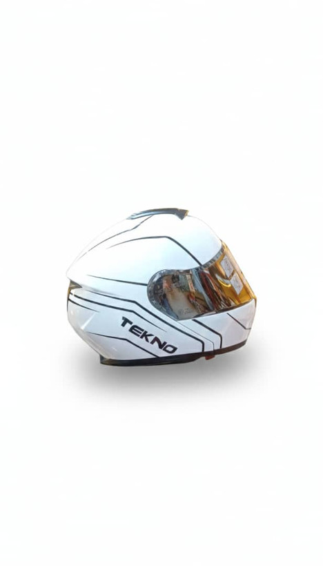 کلاه کاسکت فک متحرک TEKNO - سفید رنگ
