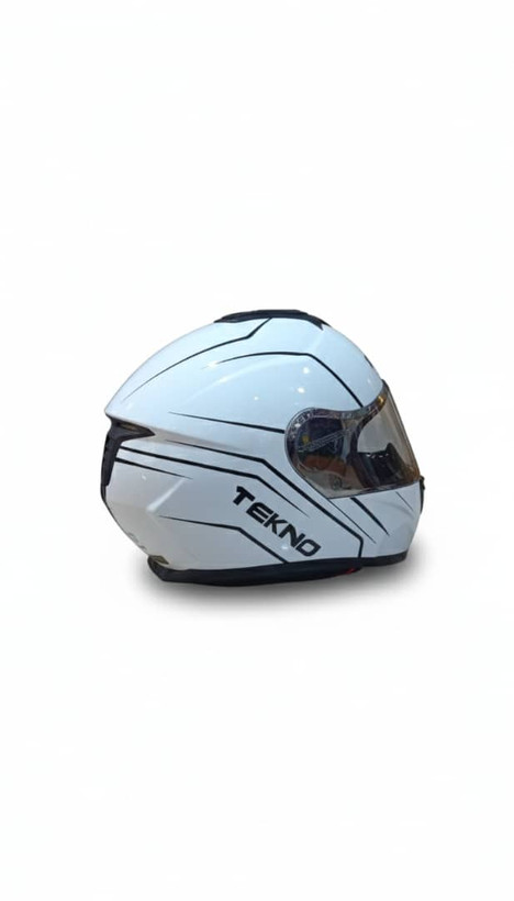 کلاه کاسکت فک متحرک TEKNO - سفید رنگ