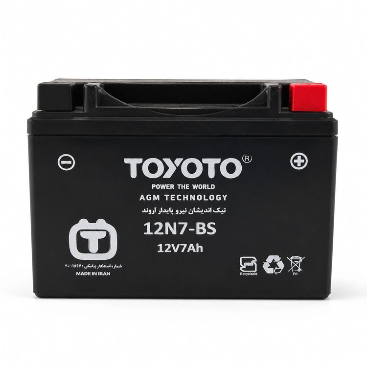 باتری موتورسیکلت TOYOTO مدل 12N7-BS